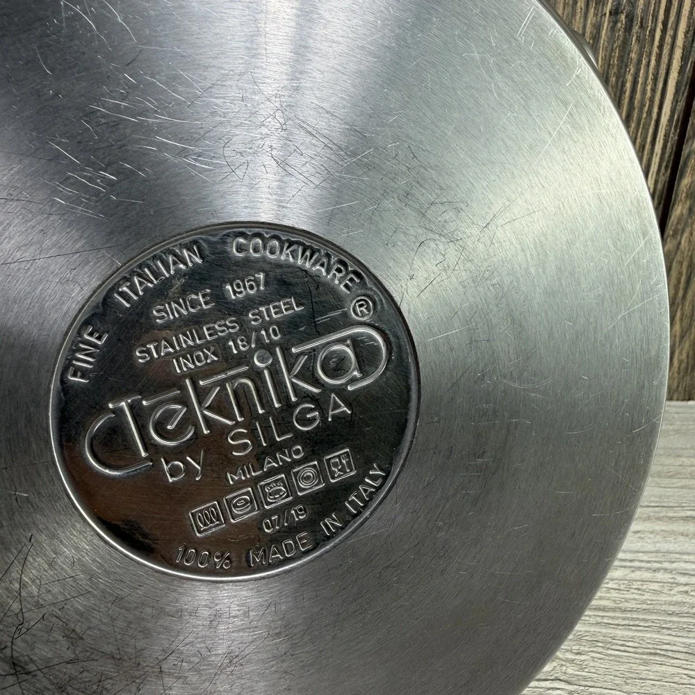 Silga Teknika 3 Qt 24cm Stainless Steel Stock Pot Lid 18/10 Made Italy